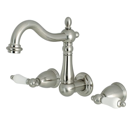 Heritage KS1258PL 8-Inch Center Wall Mount Bathroom Faucet KS1258PL